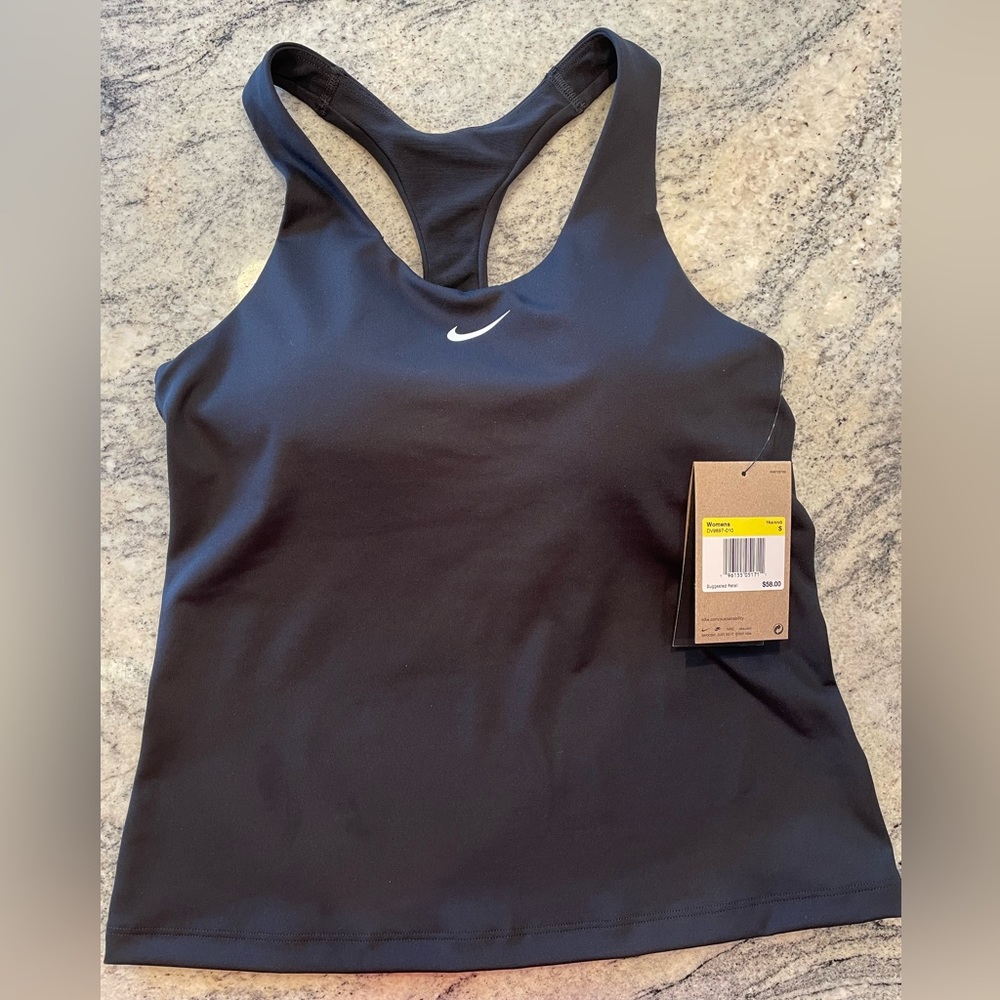 Nike Swoosh Women’s Medium-Support Padded Sports Bra Tank - Size Small, Black
